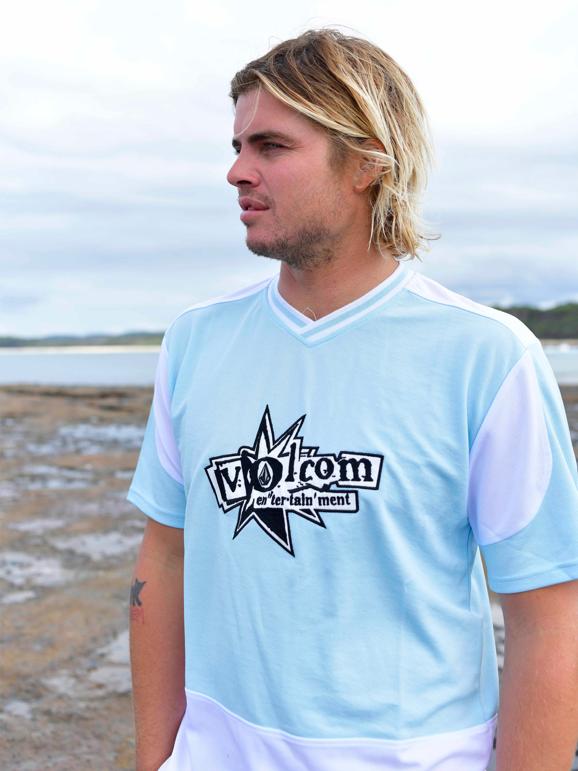 Volcom Entertainment Noa Deane Crew Tee Shirt - Misty Blue