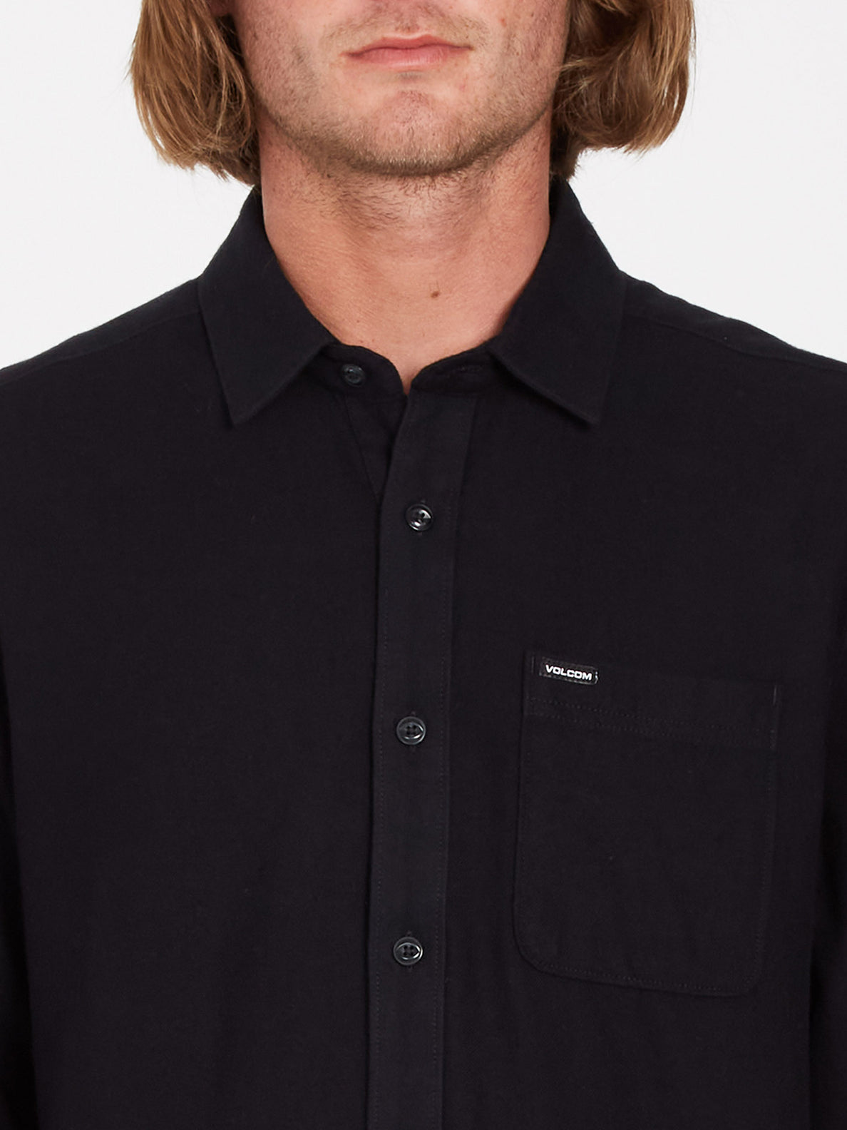 Caden Solid Long Sleeve Shirt - Black