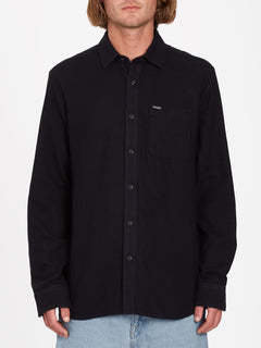 Caden Solid Long Sleeve Shirt - Black