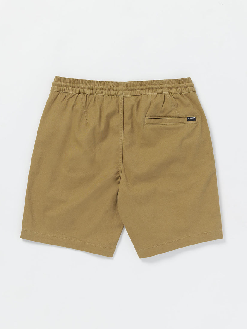 Road Trip Elastic Waist Stretch Short - Dark Khaki