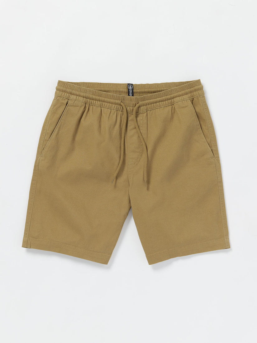 Road Trip Elastic Waist Stretch Short - Dark Khaki