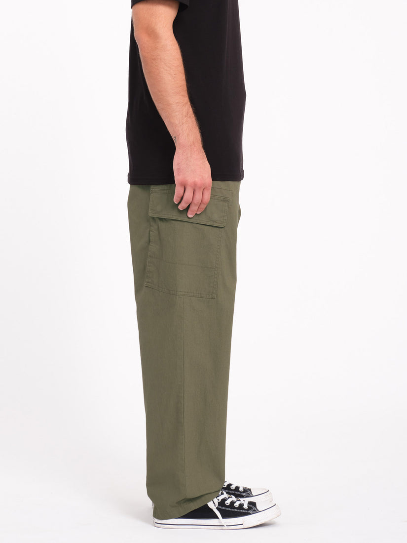 Billow Tapered Elastic Waist Cargo Pant - Wintermoss