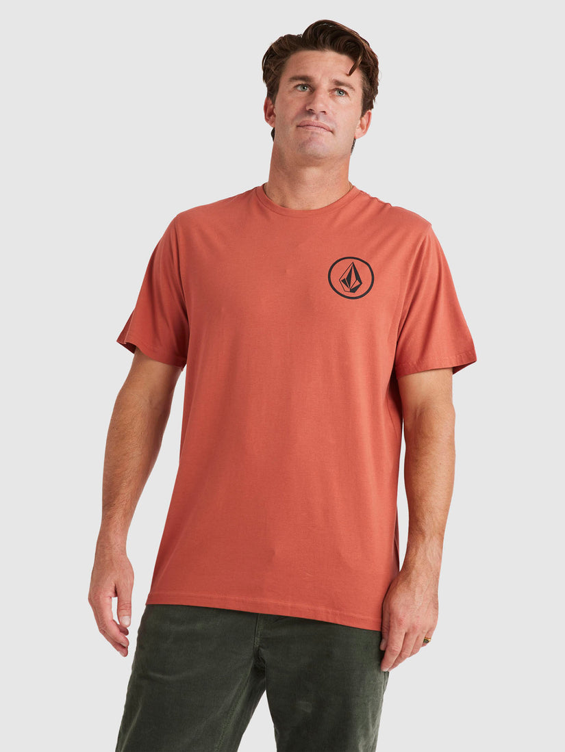 Mini Circle Stone Short Sleeve T-Shirt - Rust