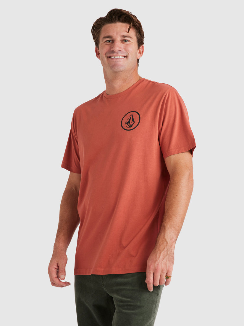 Mini Circle Stone Short Sleeve T-Shirt - Rust