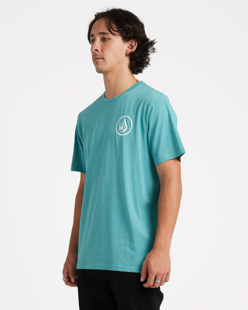 Mini Circle Stone Short Sleeve Tee - Steel Blue