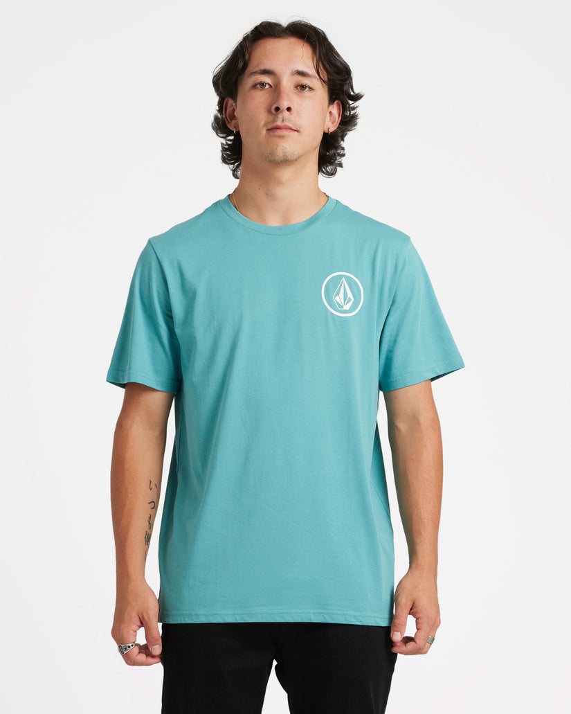 Mini Circle Stone Short Sleeve Tee - Steel Blue