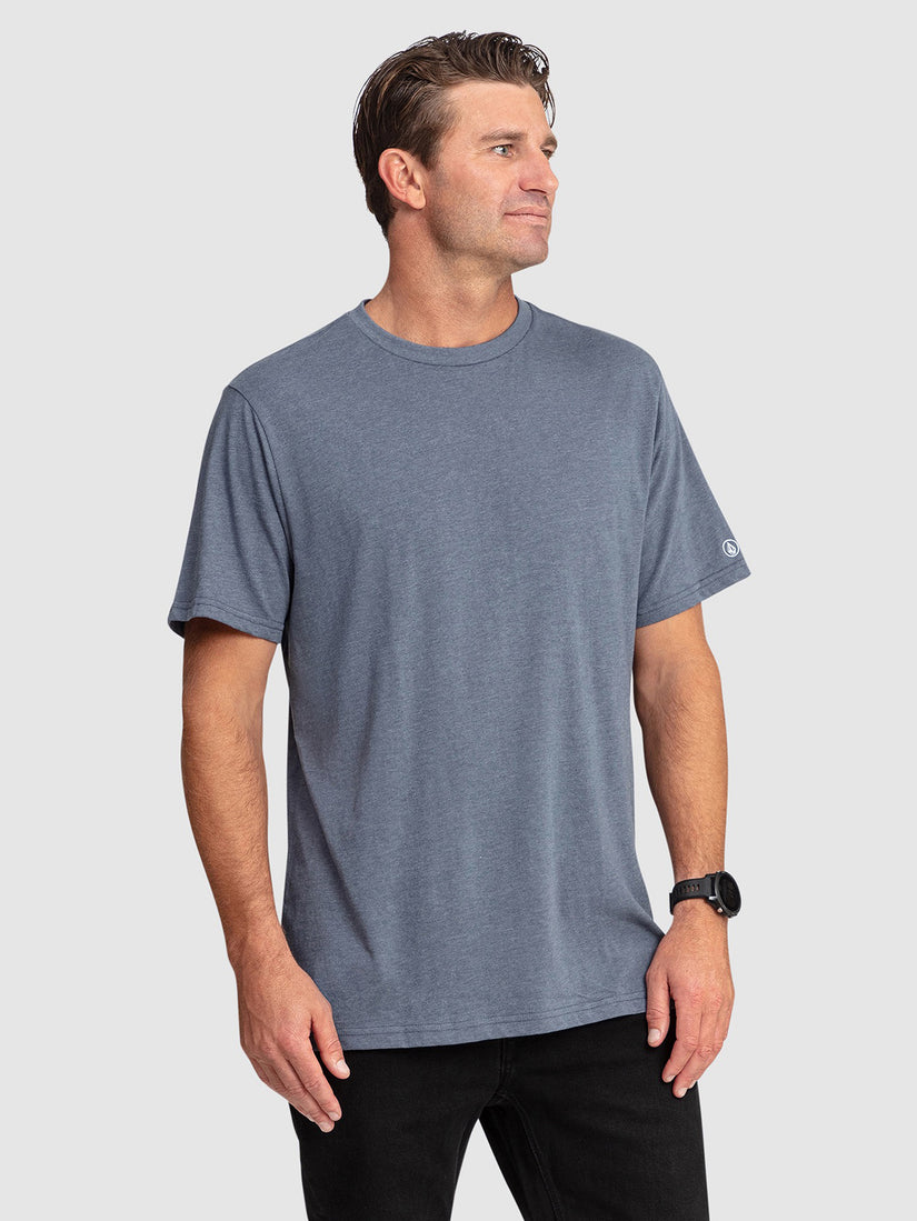 Aus Solid Short Sleeve Tee - Smokey Blue