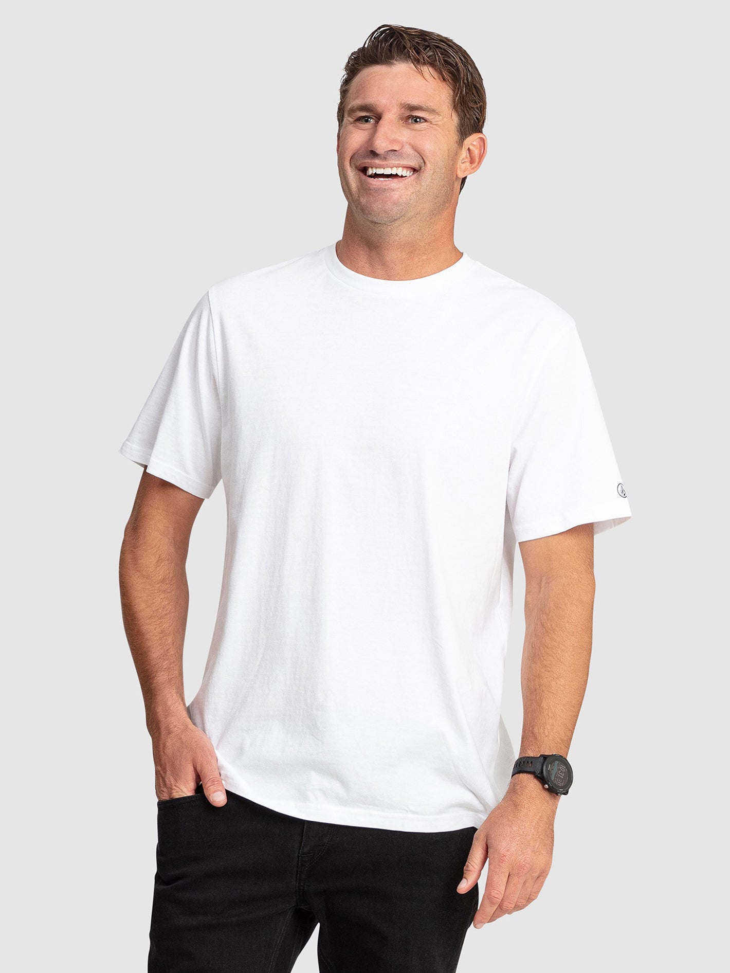 Aus Solid Short Sleeve Tee White Volcom