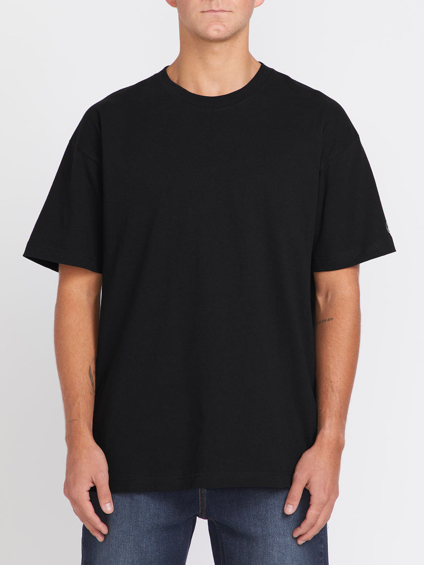 Solid Loose Short Sleeve Tee - Black