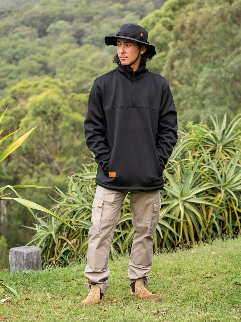 Volcom Workwear Quarter Zip Fleece - Black