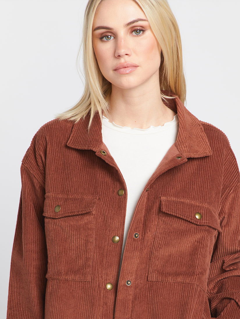 Power Chord Shacket - Chestnut Brown