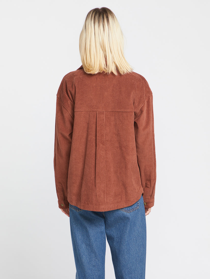 Power Chord Shacket - Chestnut Brown