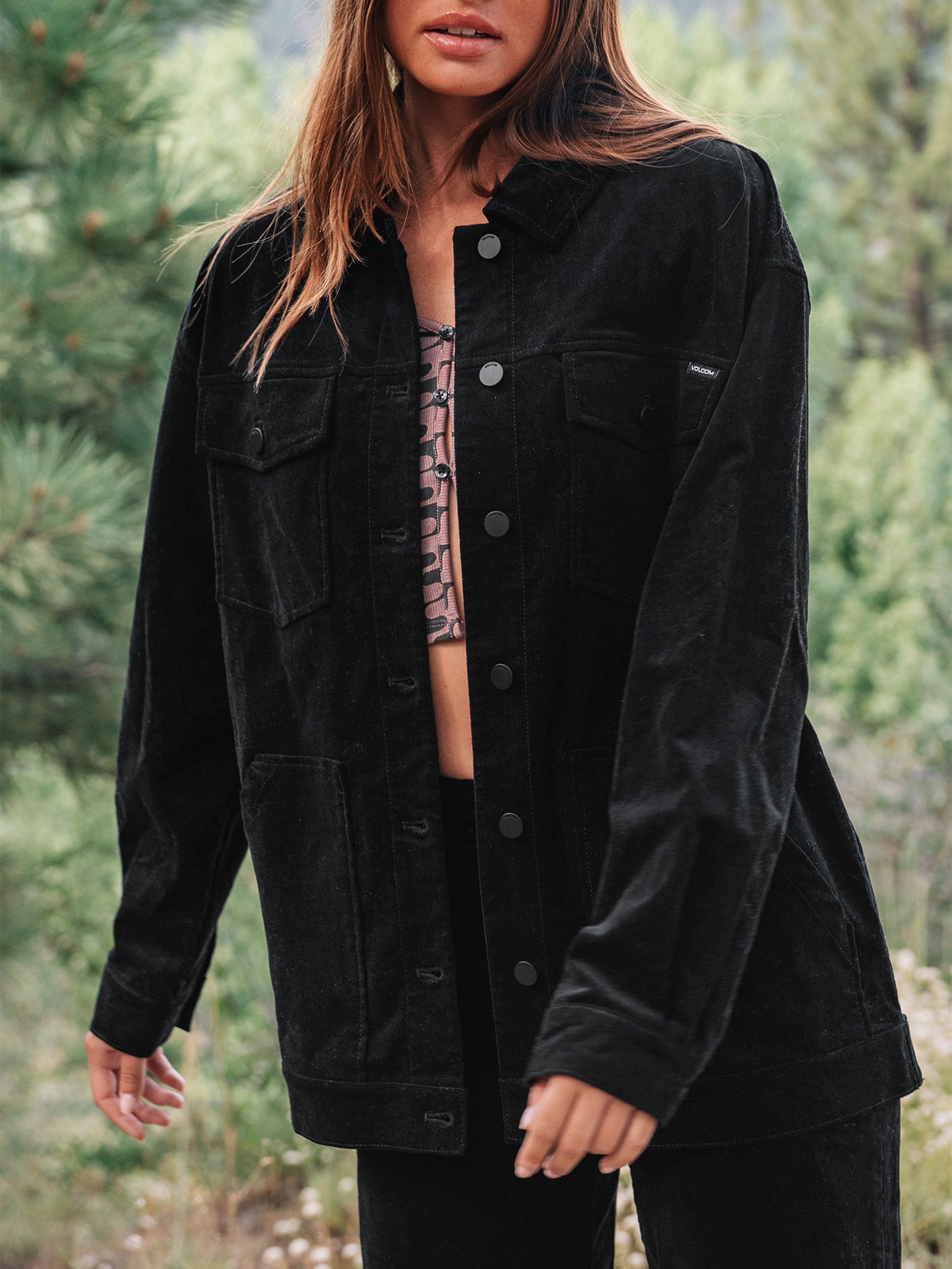 Black oversized corduroy jacket best sale