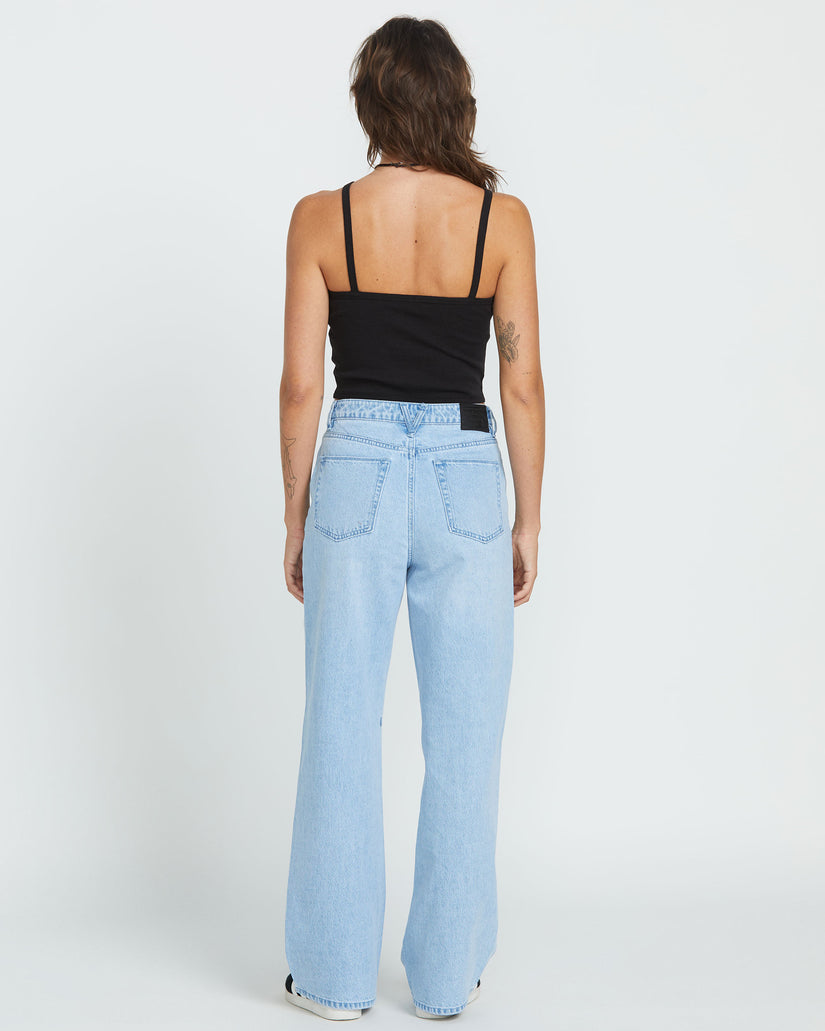 Stoned Bf Hirise Jeans - Blue Bird