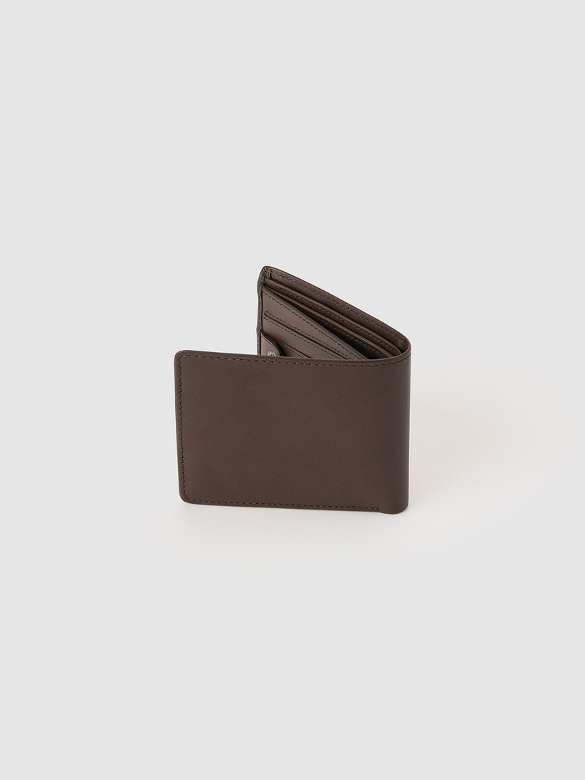 Single Stone Leather Wallet - Dark Brown