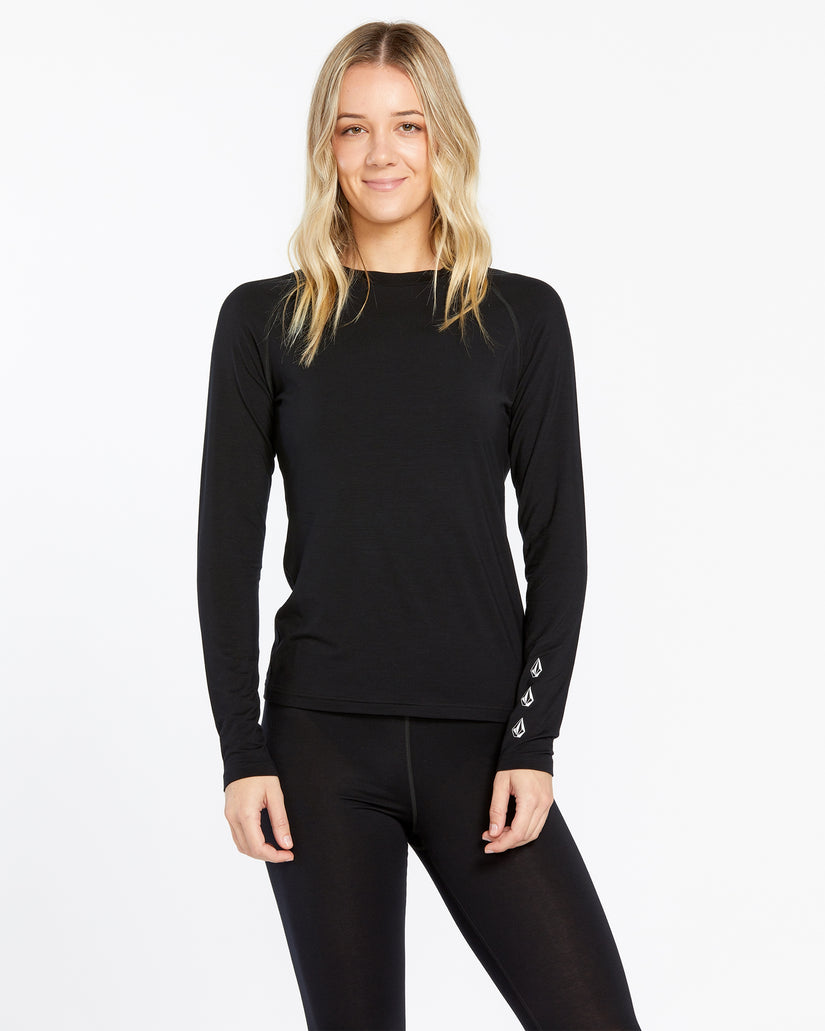 Womens Womens Merino Blend Crew - Black