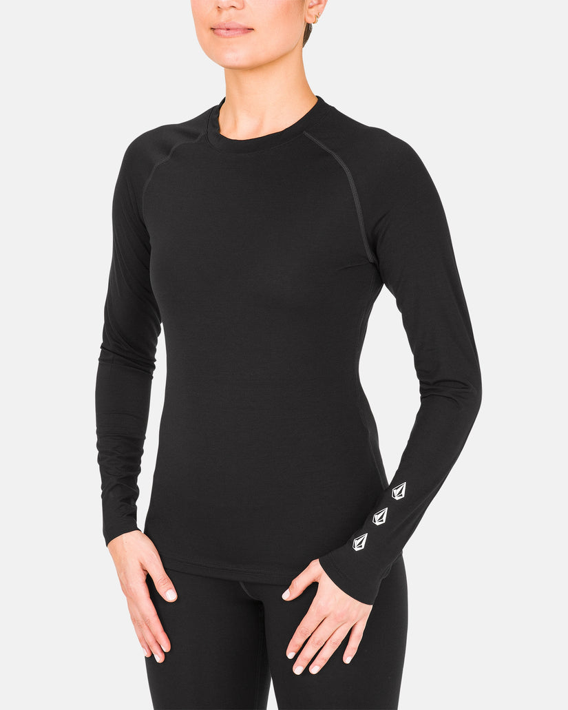 Womens Womens Merino Blend Crew - Black