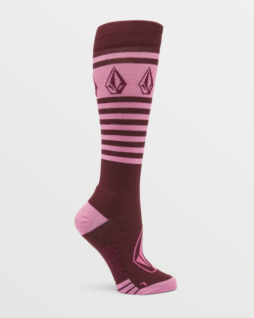 Womens Striker Wool Blend Otc Sock - Burgundy