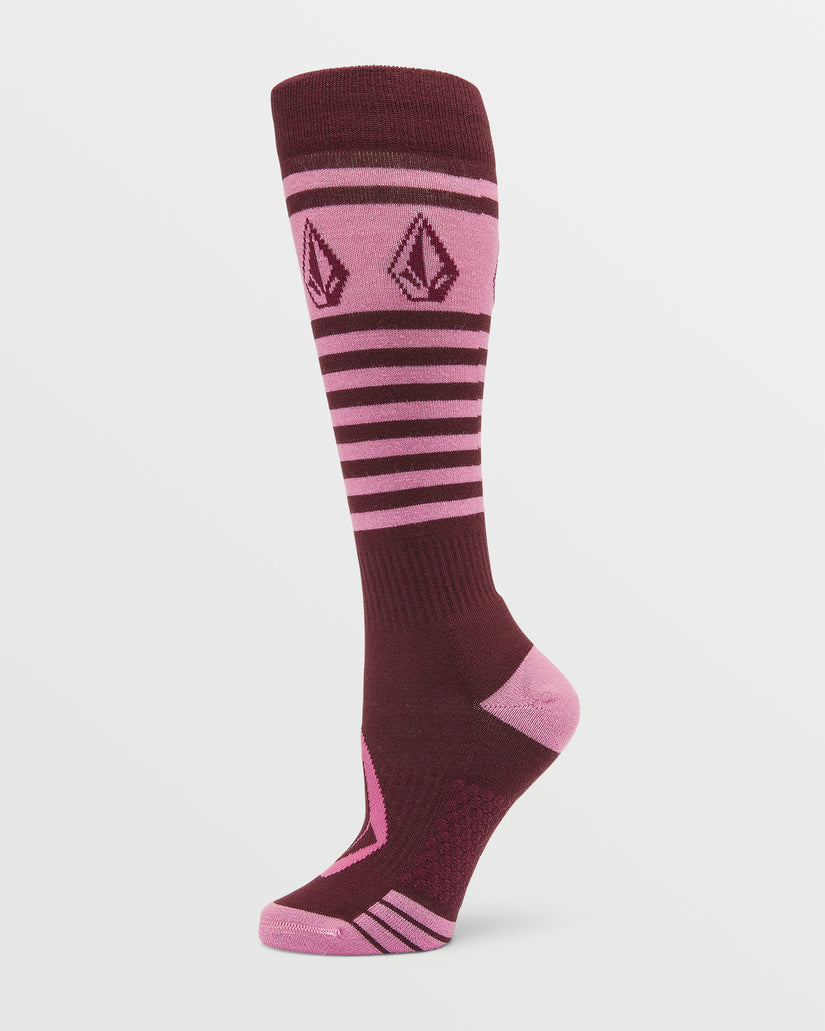 Womens Striker Wool Blend Otc Sock - Burgundy