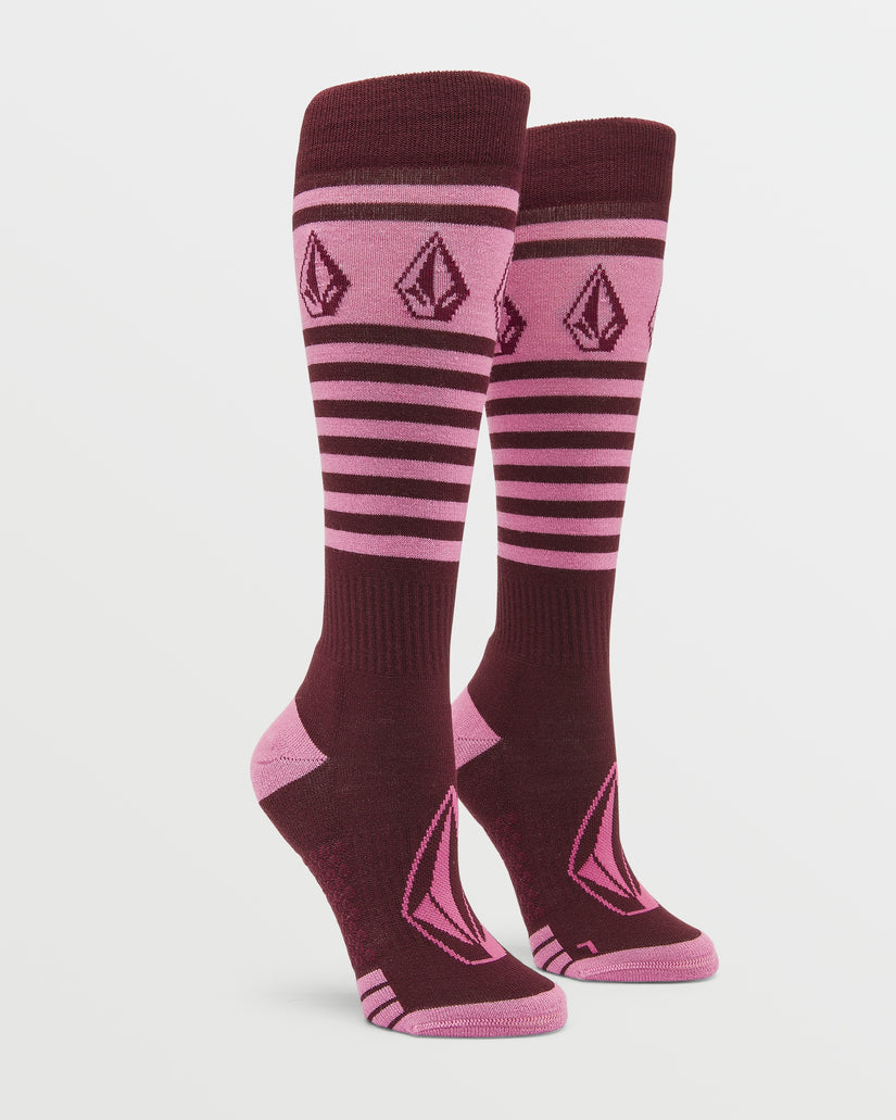 Womens Striker Wool Blend Otc Sock - Burgundy