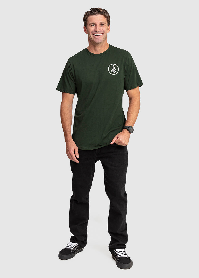 Mini Circle Stone Short Sleeve T-Shirt - Dark Green (A4302301_DKG) [3]